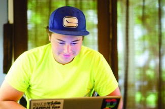 jesse hart | rawr VTD major Justin Rast works on programming for CS 112. Programming allows students to create applications to streamline workflow.