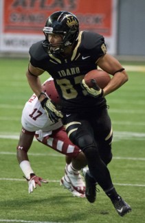 Tony Marcolina | Argonaut Wide receiver Roman Runner evades a tackle during Saturday's Homecoming game against Temple at the Kibbie Dome. The Vandals won their first game of the season 26-24.