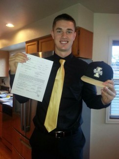 Jake Luton | Courtesy Idaho quarterback commit Jake Luton poses after signing his letter of intent with the Vandals Wednesday. Luton, from Marysville-Pilchuck High School in Washington is one of two quarterback commits from coach Paul Petrino's 2014 class.