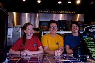 | Argonaut From left to Right, senior Anika Svenson, sophmore Rihanna Lang and senior Jillian Greene are all employees at Pattys Mexican Kitchen and Catering. The restaurant will be closing for the winter season in mid November, weather permitting.