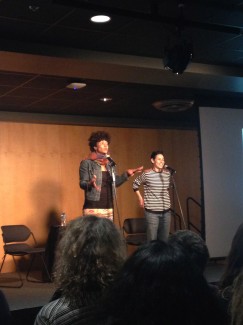 Lyndsie Kiebert | Rawr Sisters Outsider poetry duo performing in the SUB Vandal Ballroom from left Dominique Christina and Denice Frohman.