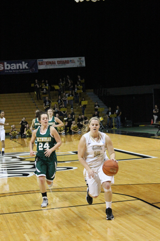 Jose Bendeck | Argonaut Stacy Barr in action during the victory against Multnomah University. Barr set the all-time three points record in the history of the program.