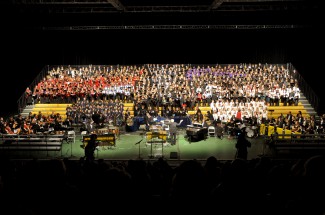 Mike Locke | Courtesy Every year the Lionel Hampton School of Music's Jazz Choir hosts a holiday conert. This year over 700 people are to flush out the risers to sing some holiday songs.