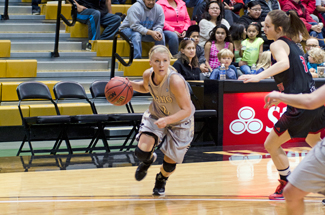 Sophomore point guard Karlee Wilson drives past a defender during Idaho's 71-58 win over Eastern Washington Saturday in the Cowan Spectrum. 