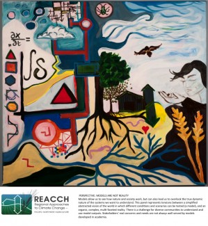 The REACCH PNA tryptych, a three-panel painting, was created last year by REACCH PNA team members. It will be displayed during the organization's Art and Science Exhibit on March 3.