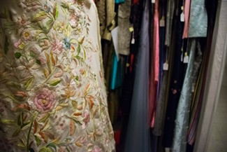 Brenda Ely | Rawr Erika Iiams displayed a handmade silk shawl from the Leila Old Historical Costume Collection. LOHCC is located on the first floor of Gertrude Hays Hall.