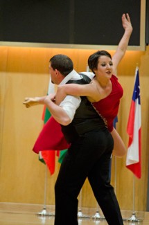 Nathan Romans | Argonaut  The University of Idaho Ballroom Dance Team perform during the Spring Showcase event Sunday in the Bruce Pitman Center International Ballroom.