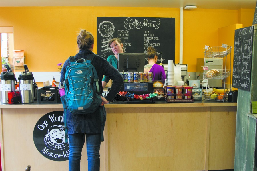 Kira Hunter | Argonaut A student places their order in the Janssen Engineering Building at One World Cafe, which took over stands for Sisters