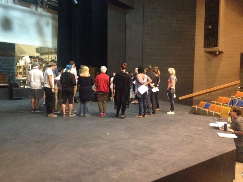 Corrin Bond | Argonaut The cast of Medea collectively bonds moments before the rehearsal begins.